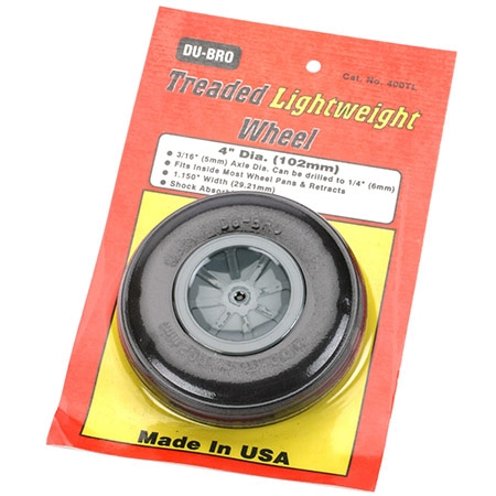 Treaded Light Weight Wheel 4 pol (102 mm) (1 peça por pacote)
