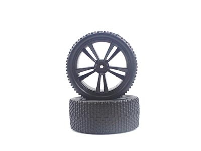 Black Buggy Front Tires and Rims (31211B+31307) 2P