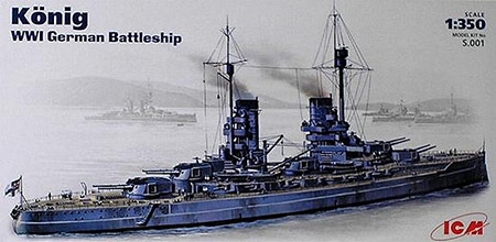 Navio de guerra alemão König WWI - 1/350