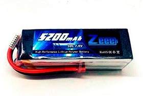 2S Bateria de LiPo 7,4V 5200mAh 50C bullet hard case com plugue XT60