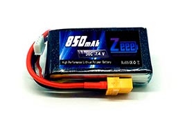 2S Bateria de LiPo 7,4V 850mAh 30C JST