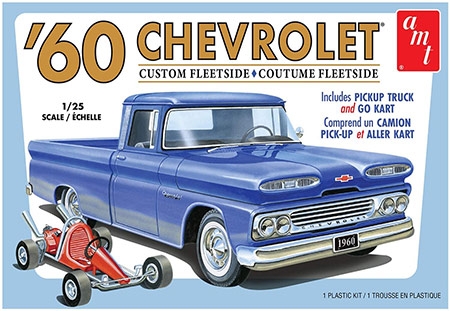 Picape Chevy Custom Fleetside 1960 com Go Kart 2T - 1/25