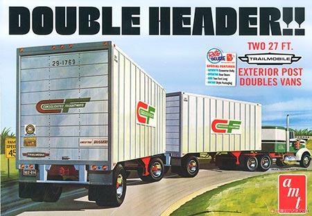 Double Header Tandem Van Trailers - 1/25