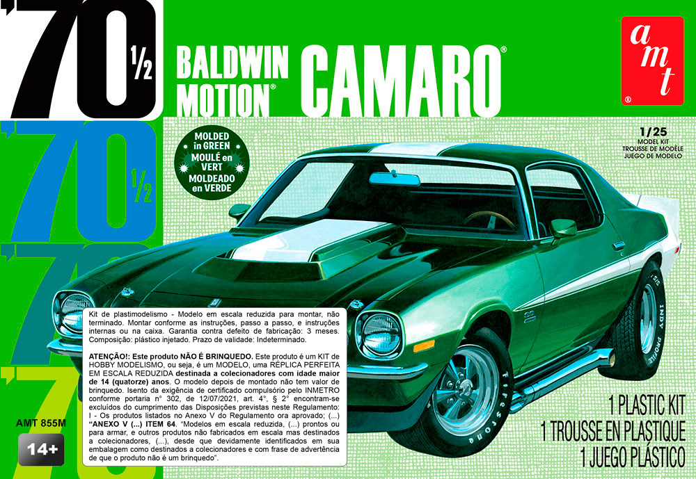 1/25 Baldwin Motion 1970 Chevy Camaro, Dark Green  