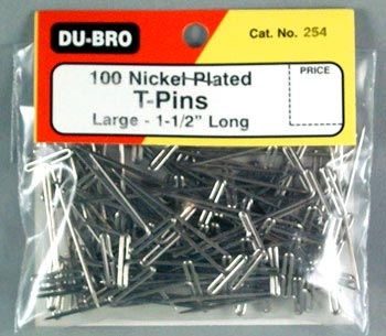 Dubro Nickel Plated T-Pins 1-1/2