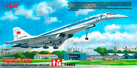 Tupolev Tu-144D Charger Soviet Supersonic Passenger Aircraft - 1/144