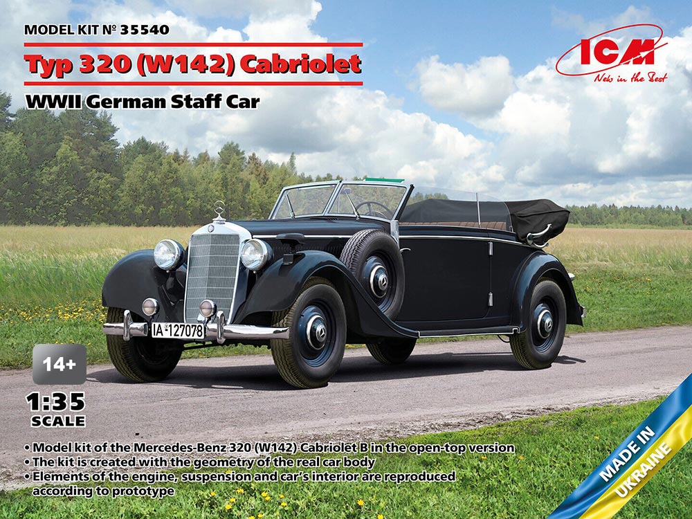 Typ 320 W142 CABRIOLET WWII German Staff Car - 1/35
