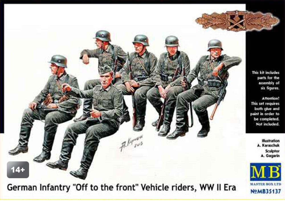 German Infantry Off To The Front Vehicle Riders, WWII - 1/35