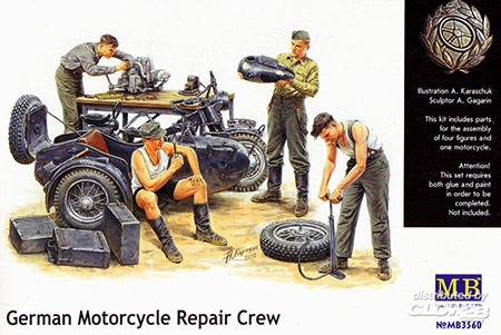 German Motorcycle repair team  - 1/35