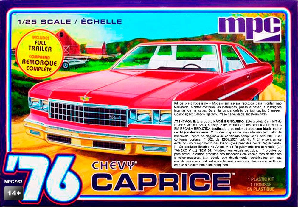 1/25 1976 Chevy Caprice w/Trailer 2T  