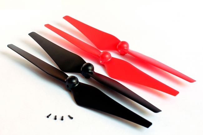 Jogo de pás - vermelho e preto - para quadricóptero GV6