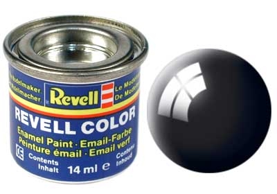 Tinta Revell para plastimodelismo - Esmalte sintético - Preto brilhante - 14ml