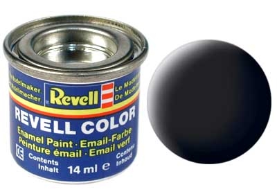 Tinta Revell para plastimodelismo - Esmalte sintético - Preto fosco - 14ml