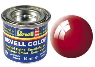Tinta Revell para plastimodelismo - Esmalte sintético - Vermelho brilhante - 14ml