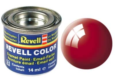 Tinta Revell para plastimodelismo - Esmalte sintético - Vermelho brilhante - 14ml
