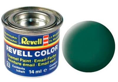 Tinta Revell para plastimodelismo - Esmalte sintético - Verde escuro fosco - 14ml