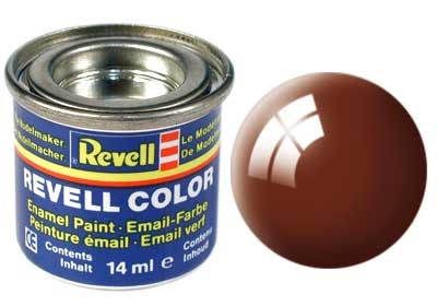 Tinta Revell para plastimodelismo - Esmalte sintético - Marrom lama brilhante - RAL 8003 - 14ml