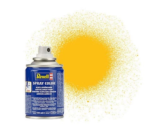 Tinta Revell para plastimodelismo e bolhas de policarbonato - Spray amarelo fosco - 100 ml