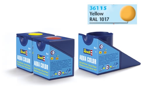 Tinta Revell para plastimodelismo - Aqua Color - Solúvel em água - Yellow mat
RAL 1017 - 18ml