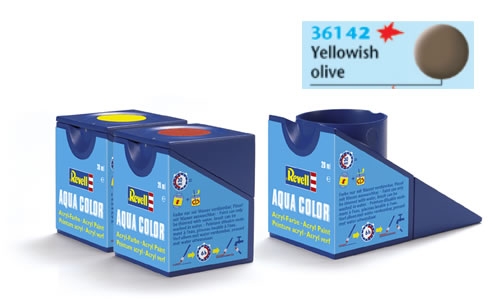 Tinta Revell para plastimodelismo - Aqua Color - Solúvel em água - Olive yellow  - 18ml