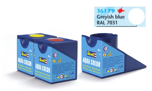 Tinta Revell para plastimodelismo  - Aqua Color - Solúvel em água - Cinza azulado - 18ml