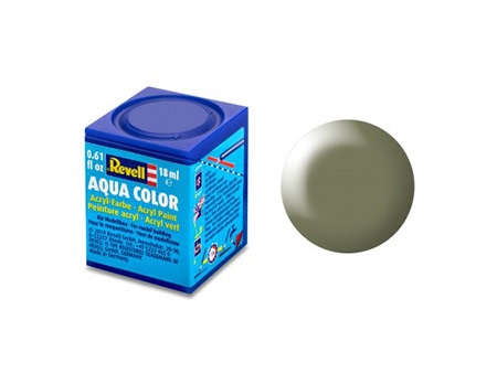 Tinta Revell para plastimodelismo - Aqua Color - Solúvel em água - Verde acinzentado, sedoso - 18ml