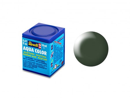 Tinta Revell para plastimodelismo - Aqua Color - Solúvel em água - Verde escuro, sedoso - 18ml