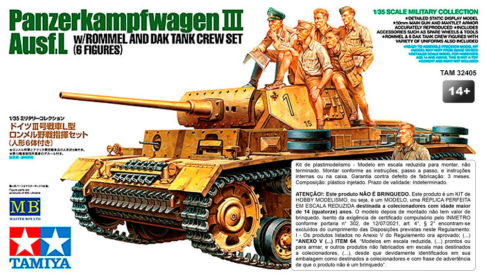 Panzerkampfwagen III Ausf.L with Rommel and DAK Tank Crew Set - 1/35
