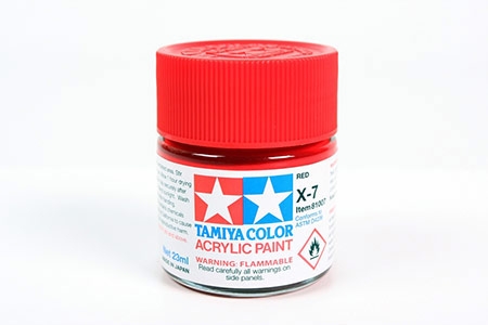 Tinta Tamiya para plastimodelismo - Acrílica X-7 - Vermelho 23 ml