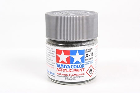 Tinta Tamiya para plastimodelismo - Acrílica X-11 - Prata cromo 23 ml