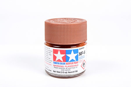 Tinta Tamiya para plastimodelismo - Acrílica mini XF-6 - Cobre - 10 ml
