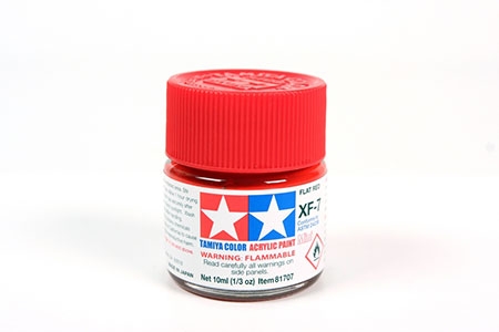 Tinta Tamiya para plastimodelismo - Acrílica mini XF-7 - Vermelho fosco 10 ml