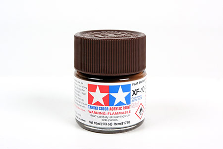 Tinta Tamiya para plastimodelismo - Acrílica mini XF-10 - Marrom - 10 ml