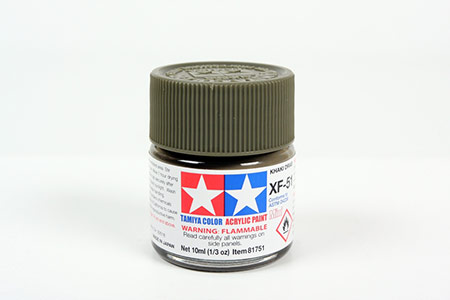 Tinta Tamiya para plastimodelismo - Acrílica mini XF-51 - Caqui fosco - 10 ml