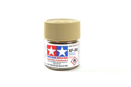 Tinta Tamiya para plastimodelismo - Acrílica mini XF-88 - Amarelo escuro 2 - 10 ml