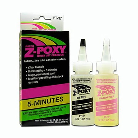 Cola epóxi de cura em 5 minutos (2 x 59 g) Z-Poxy