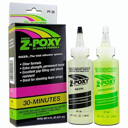 Cola epóxi de cura em 30 minutos (2 x 118 ml) Z-Poxy